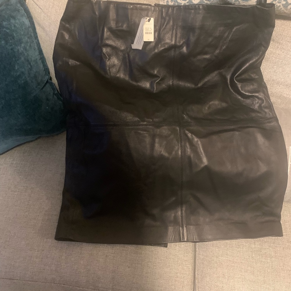 Talbot Leather Pencil Skirt